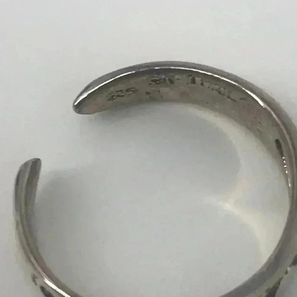925 TOE RING XS STAMPED STERLING SILVER FOOT PRINTS BEACH INSPIRED - Picture 2 of 10